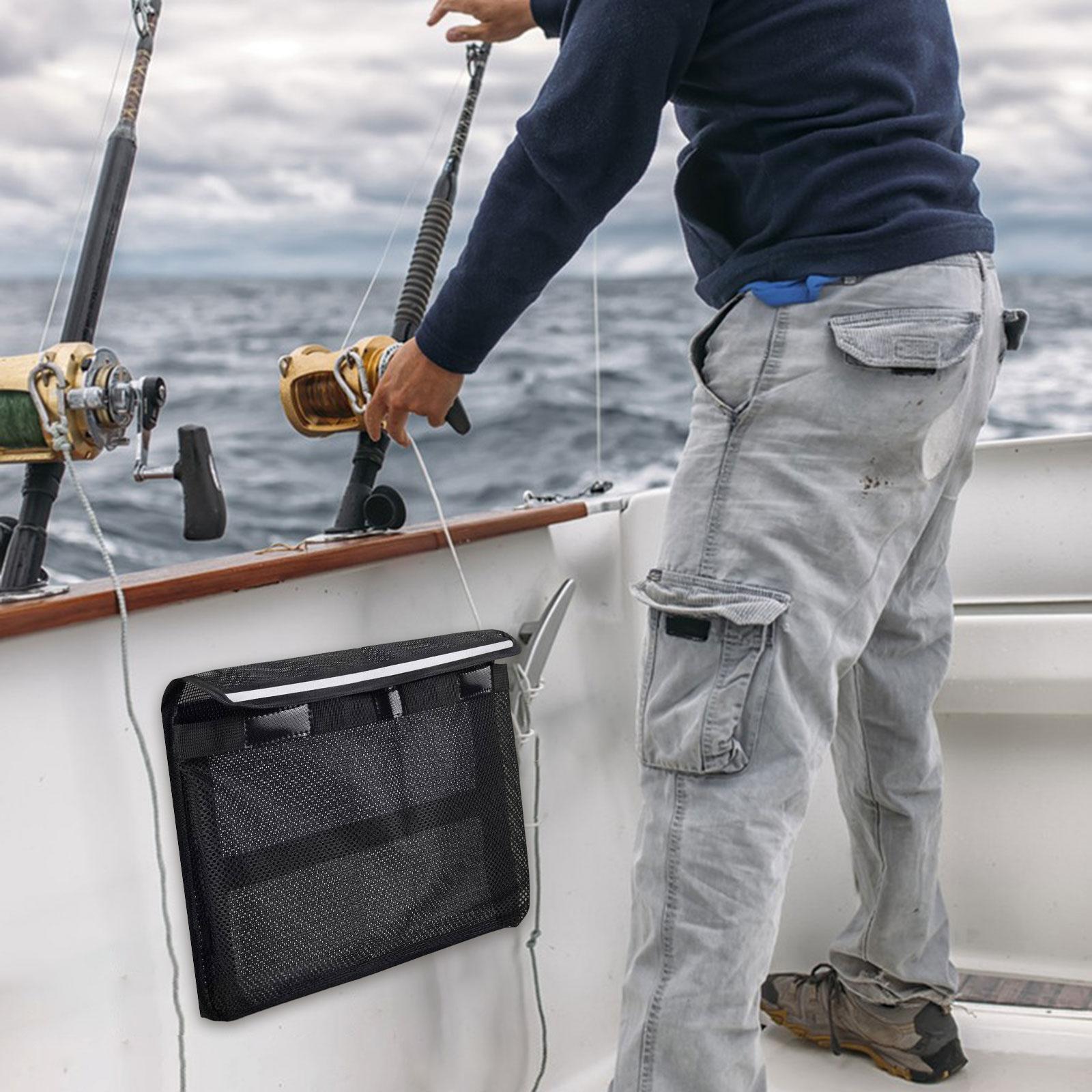 Fishing Kayak Storage Bag - 多用途ボート収納バッグ自己粘着性ポリエステルマリンオーガナイザーメッシュホルダー釣りカヤックアクセサリー用