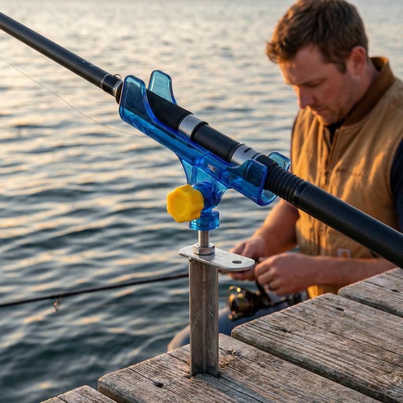 Fishing Kayak Rod Holder - 釣り竿ホルダー 360度調整可能 カヤックボート用 簡単設置 安全な釣り用