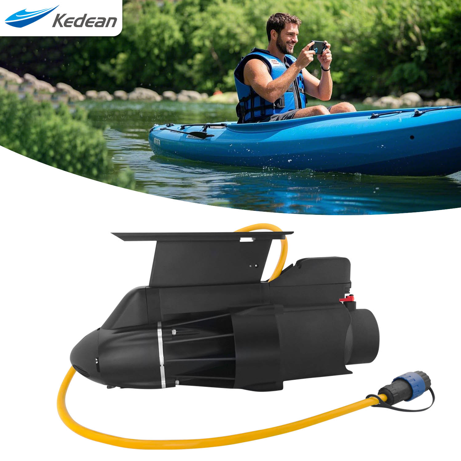 Fishing Kayak Trolling Motor - 釣り船用の方向性電気トローリングモーター、パドルボードやカヤック用の水中スラスタ、360Wモーター、9KM/H