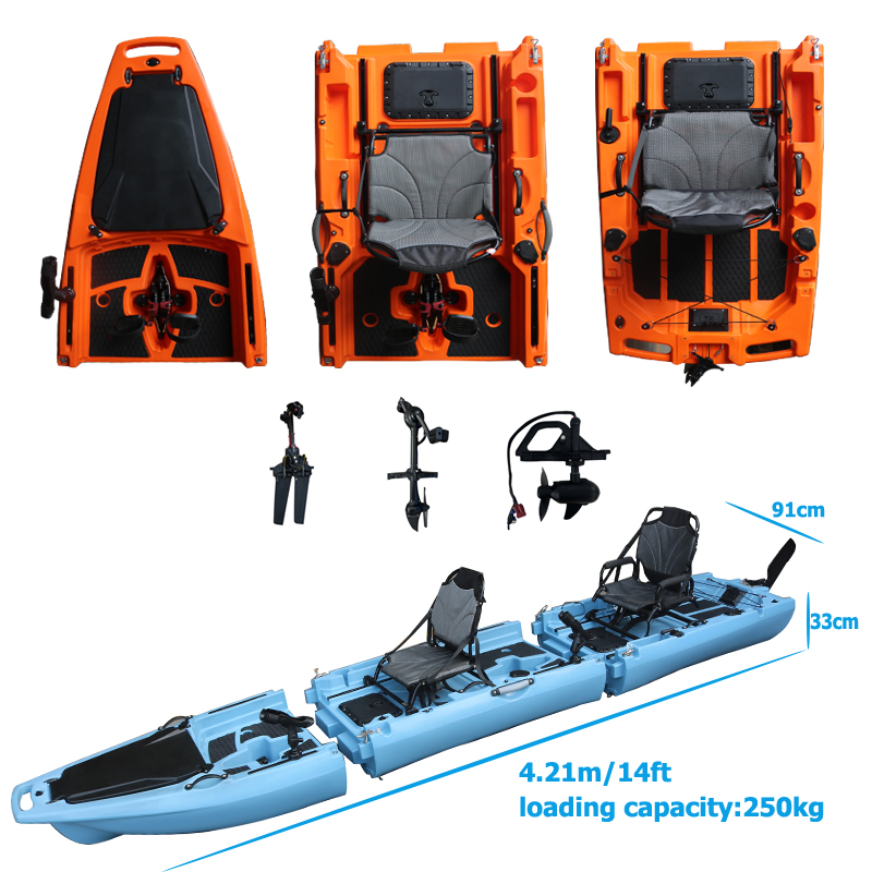 14フィート2人乗り取り外し可能ペダルカヤック シットオント - Fishing Kayak Sit On Top のレビューと価格